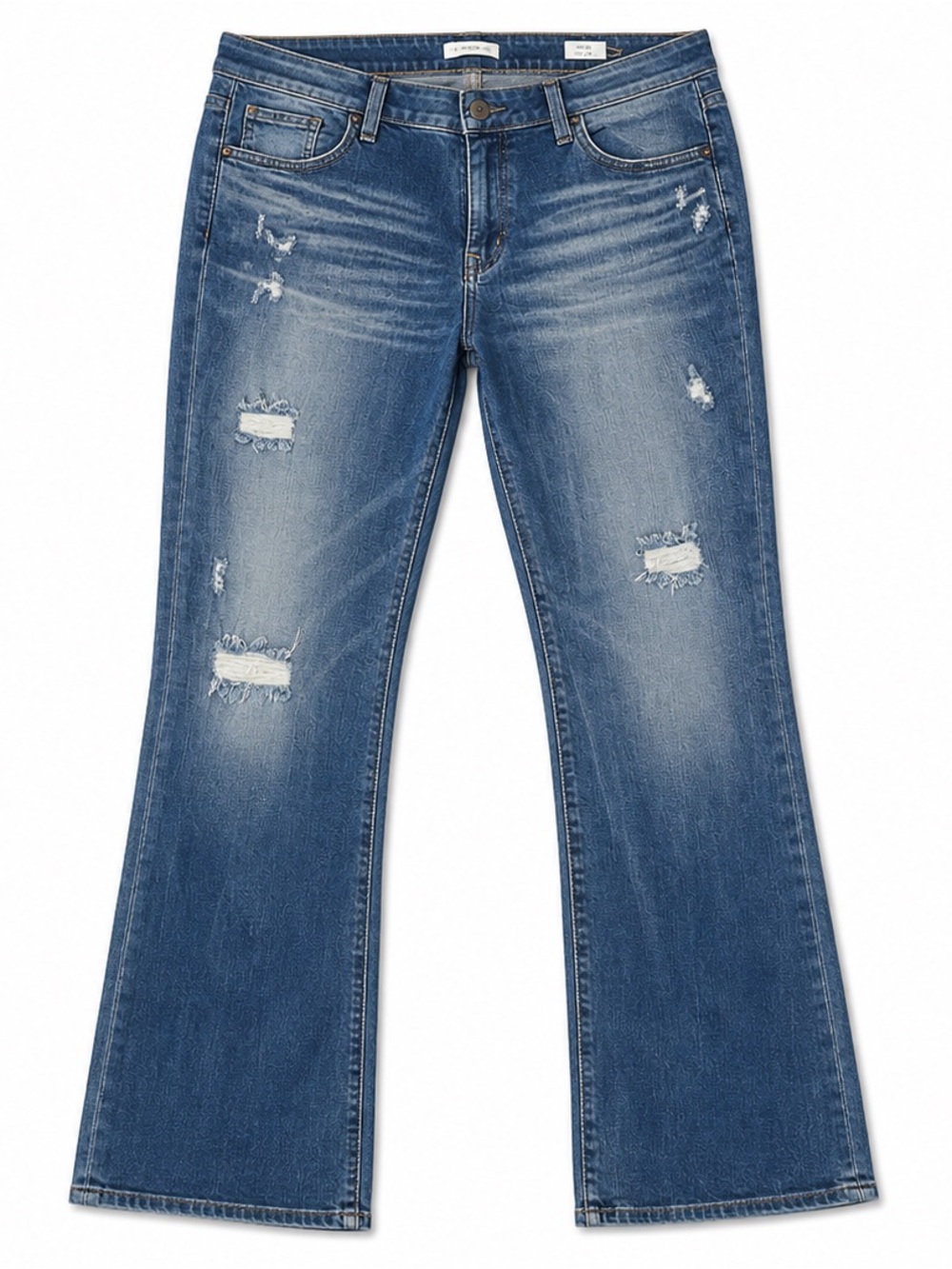 Women’s Distressed Blue Flare cropped jeans